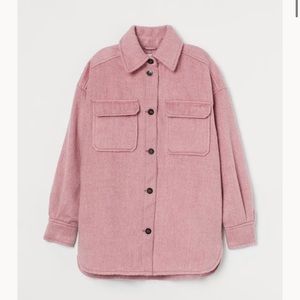 Pink wool blend shacket